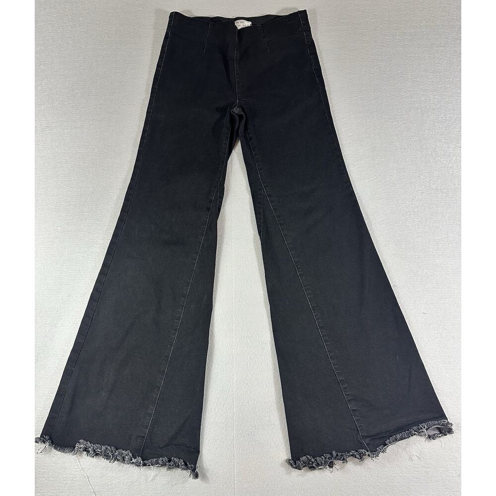 Free People Boho Chic Cotton Blend Retro‎ Flare Frayed Tattered Jeans Women’s 27